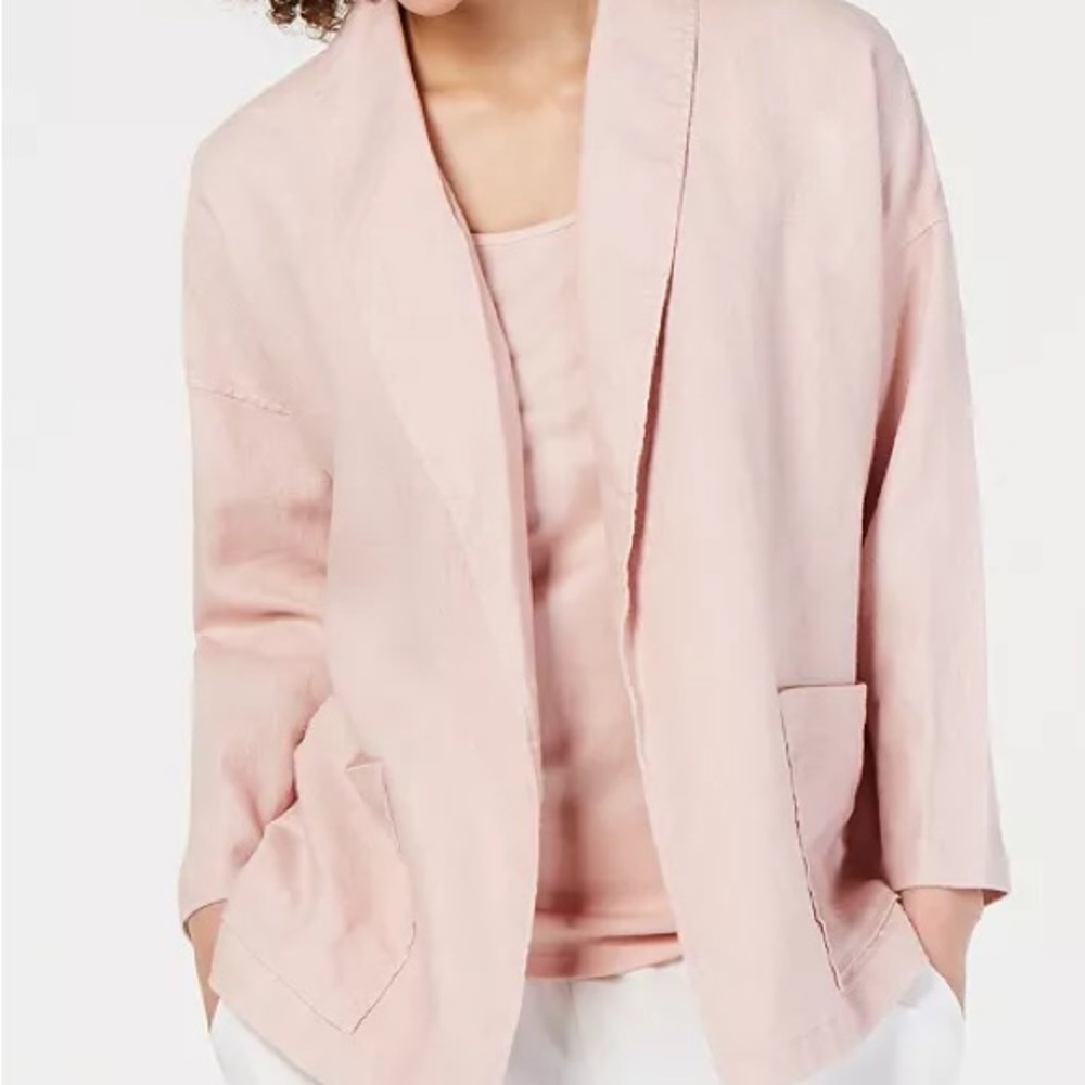 Eileen Fisher New with tag pink organic linen jacket size small